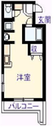 1K(角)間取り